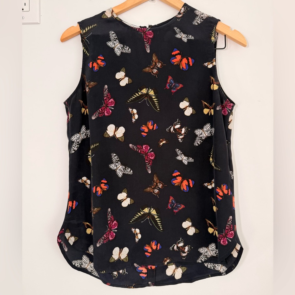 Equipment Multicolor Butterfly Print Sleeveless Top size XS